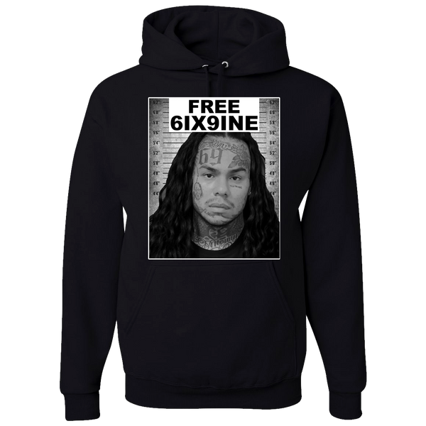 MUGSHOT FREE 6IX9INE Black Hoodie