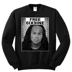 MUGSHOT FREE 6IX9INE Black Crewneck